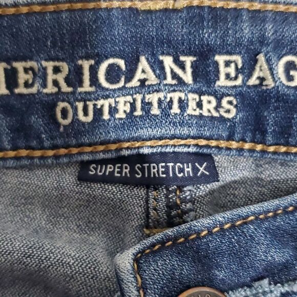 𝅺AMERICAN Eagle 28x26 super stretch X size 6 high rise jeggings - Picture 6 of 8